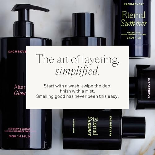 image:imageEach amp Every After Glow Trio Body Wash 165 Fl Oz Natural Hair amp Body Mist Aluminum Free Deodorant 25 oz Hydrating Cleanse Odor Protection amp Fresh Scent Raspberry amp Mandarin