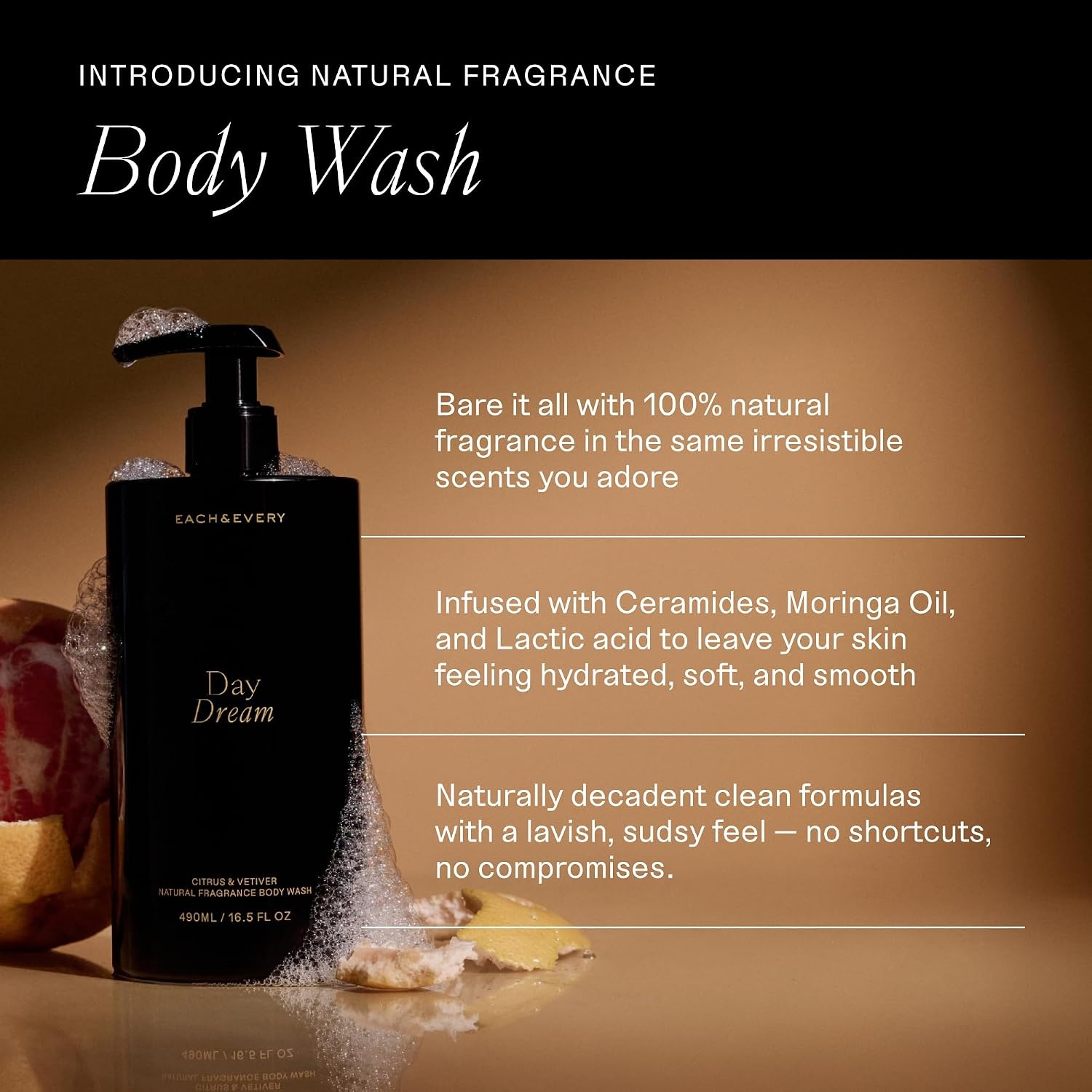 image:imageEach amp Every Body Wash for Women and Men Skin Feels Hydrated Smooth amp Soft Ceramides Lactic Acid AHA amp Moringa Oil 100 Natural Fragrance Gel Eternal Summer Coconut amp Lime 165 Fl OzCitrus Vetiver