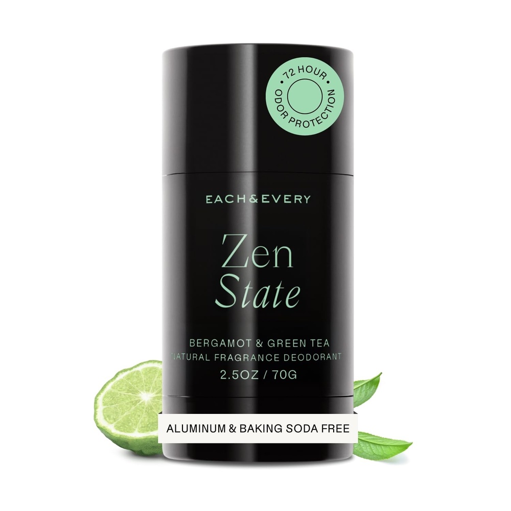 image:imageEach amp Every Aluminum Free Deodorant for Women amp Men Natural Fragrance 72Hr Odor Protection NonToxic Deodorant for Sensitive Skin EWG Verified Baking Soda Free Coconut amp Lime Scent 25ozBergamot Green Tea
