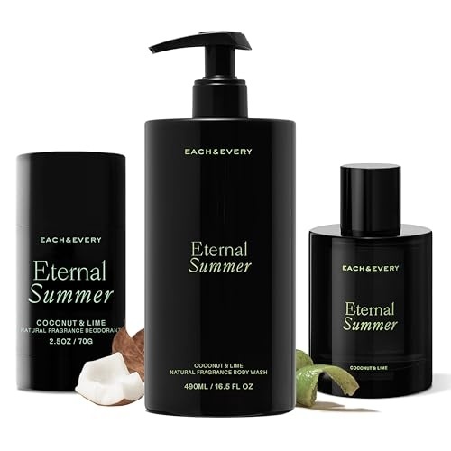 image:imageEach amp Every Eternal Summer Trio  Body Wash 165 Fl Oz Hair amp Body Mist Aluminum Free Deodorant 25 oz Hydrating Cleanse Odor Protection amp Fresh Coconut amp Lime Scent
