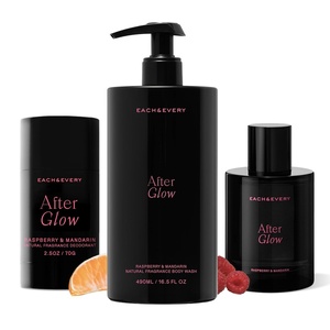 Each & Every After Glow Trio – Body Wash 16.5 Fl Oz, Natural Hair & Body Mist, Aluminum Free Deodorant 2.5 oz, Hydrating Cleanse, Odor Protection & Fresh Scent, Raspberry & Mandarin