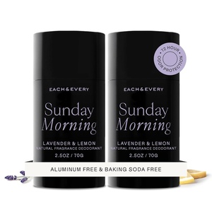 Each & Every Aluminum Free Deodorant for Women & Men – Natural Fragrance 72-Hr Odor Protection, Non-Toxic Deodorant for Sensitive Skin, EWG Verified, Baking Soda Free – Cedar & Vanilla 2 Pack, 2.5oz(Lavender & Lemon)