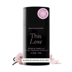 Each & Every Aluminum Free Deodorant for Women & Men – Natural Fragrance 72-Hr Odor Protection, Non-Toxic Deodorant for Sensitive Skin, EWG Verified, Baking Soda Free – Coconut & Lime Scent, 2.5oz(This Love – Rose & Vanilla)