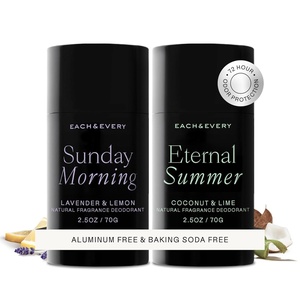Each & Every Aluminum Free Deodorant for Women & Men – Natural Fragrance 72-Hr Odor Protection, Sensitive Skin, EWG Verified Baking Soda Free – Lavender & Lemon + Coconut & Lime 2 Pack, 2.5oz