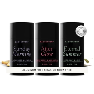 Each & Every Aluminum Free Deodorant for Women & Men – Natural Fragrance All Day Odor Protection, Non-Toxic Deodorant for Sensitive Skin, EWG Verified, Baking Soda Free – Multiple Scents 3 Pack, 2.5oz(After Glow  Sunday Morning & Eternal Summer)