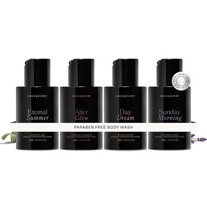 Each & Every Mini Body Wash Travel Set – 4 Natural Fragrance Shower Gels – Ceramides, Lactic Acid AHA & Moringa Oil – Day Dream, After Glow, Sunday Morning & Eternal Summer