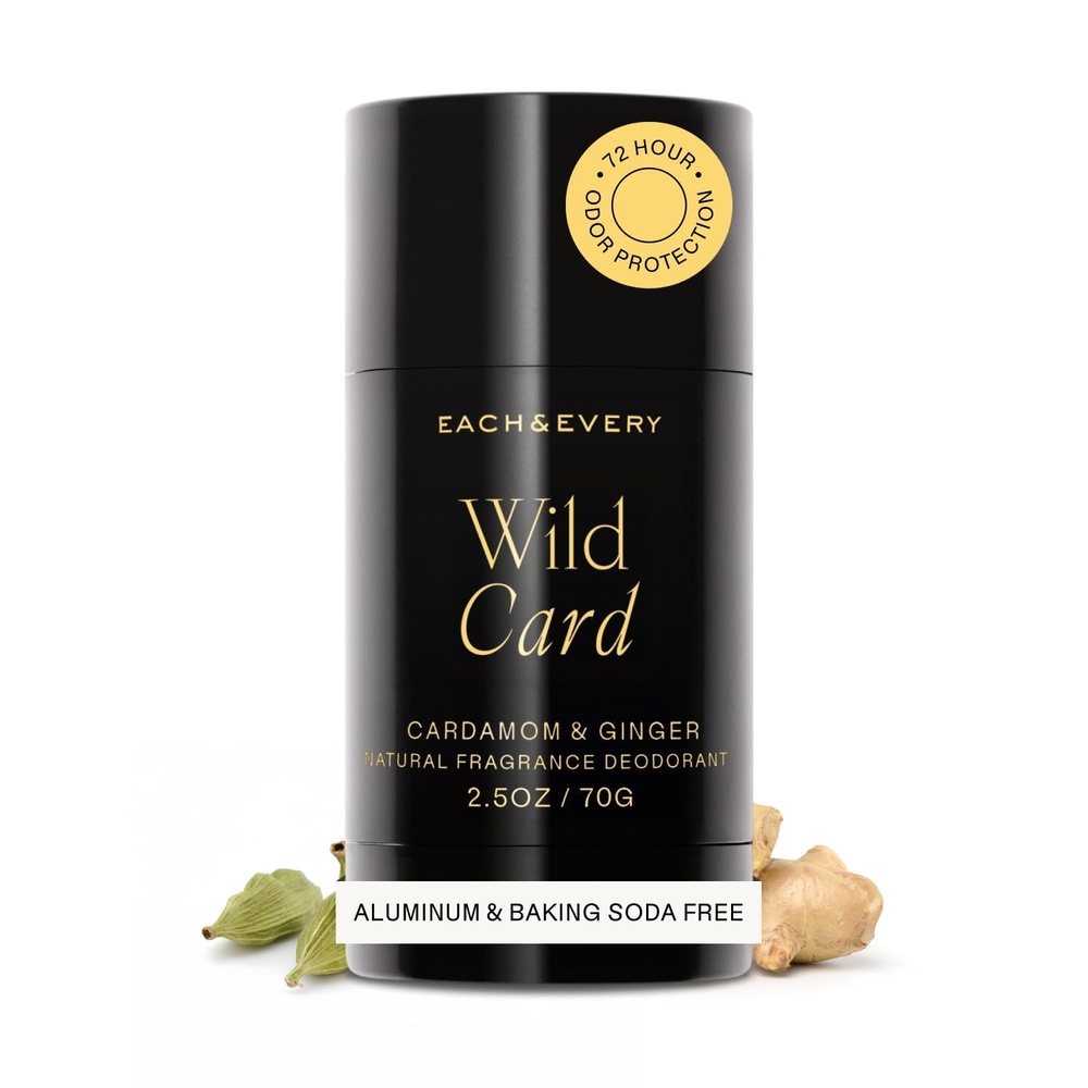 image:imageEach amp Every Natural Deodorant Vegan 25oz Cucumber amp Cypress AluminumFree Deodorant for Women amp Men with 72Hour Odor Protection Baking SodaFree DeodorantWild Card Cardamom Ginger