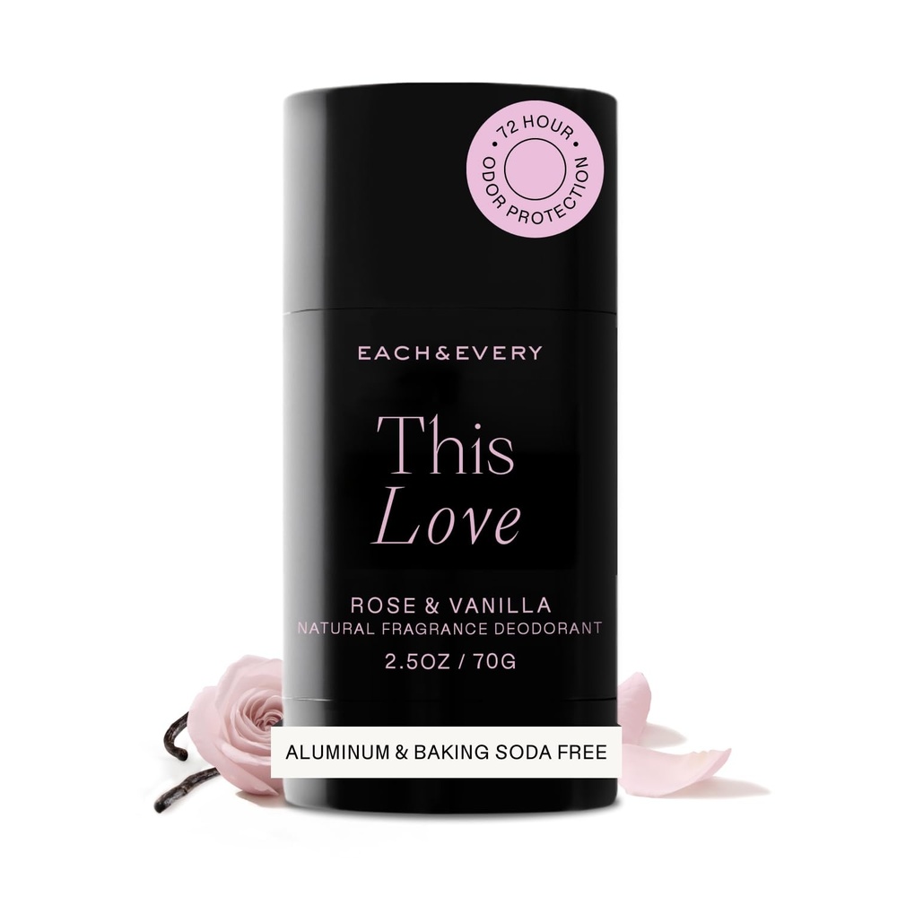 image:imageEach amp Every Natural Deodorant Vegan 25oz Cucumber amp Cypress AluminumFree Deodorant for Women amp Men with 72Hour Odor Protection Baking SodaFree DeodorantThis Love Rose Vanilla