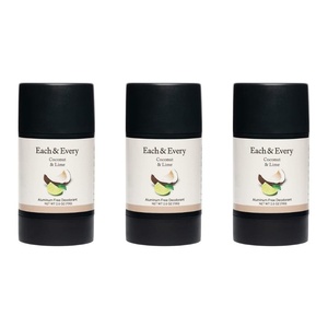 Each & Every All Natural Deodorant for Women & Men – Sensitive Skin, Plant-Based, Baking Soda & Aluminum-Free Deodorant – Long Lasting 24 Hr Odor Control – Coconut & Lime Travel Size (3 Pack, 2.5oz)(Coconut & Lime)