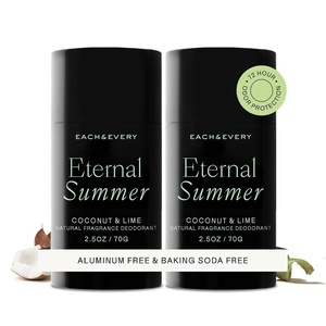 Each & Every Natural Deodorant, Vegan, 2 Pack (2.5oz) | Cucumber & Cypress, Aluminum-Free Deodorant for Women & Men with 72-Hour Odor Protection, Baking Soda-Free Deodorant(Eternal Summer – Coconut & Lime)