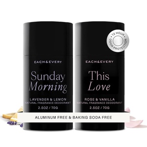 Each & Every Natural Deodorant, Vegan, 2 Pack (2.5oz) | Cucumber & Cypress, Aluminum-Free Deodorant for Women & Men with 72-Hour Odor Protection, Baking Soda-Free Deodorant(Lavender & Lemon + Rose & Vanilla)
