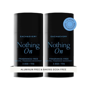 Each & Every Natural Deodorant, Vegan, 2 Pack (2.5oz) | Cucumber & Cypress, Aluminum-Free Deodorant for Women & Men with 72-Hour Odor Protection, Baking Soda-Free Deodorant(Unscented)