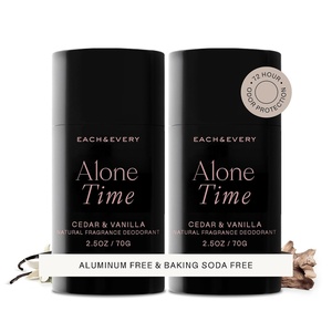 Each & Every Natural Deodorant, Vegan, 2 Pack (2.5oz) | Cucumber & Cypress, Aluminum-Free Deodorant for Women & Men with 72-Hour Odor Protection, Baking Soda-Free Deodorant(Alone Time – Cedar & Vanilla)